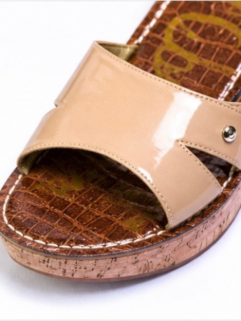 Sam Edelman Patent Nude Slide Sandals
